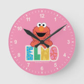 Elmo Cute & Fun Ronde Klok (Voorkant)