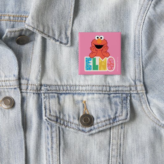 Elmo Cute & Fun Vierkante Button 5,1 Cm (In situ)