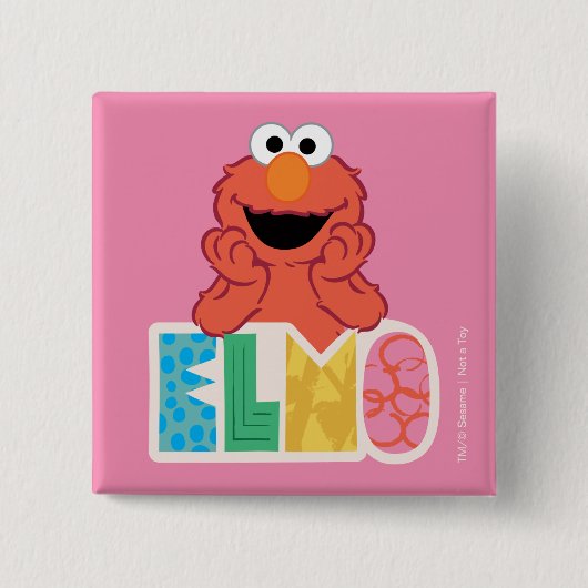 Elmo Cute & Fun Vierkante Button 5,1 Cm (Voorkant)