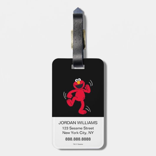 Elmo | Doe de Happy Dance Bagagelabel (Achterkant verticaal)