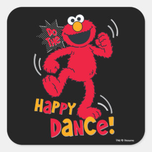 Elmo   Doe de Huppeldans Vierkante Sticker