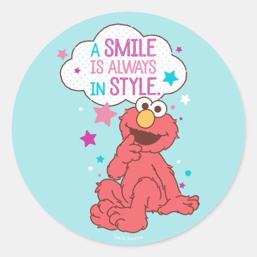 Elmo | Een glimlach is altijd in stijl Ronde Sticker (Voorkant)