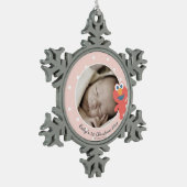 Elmo | Eerste Kerstmis baby - Jouw naam toevoegen Tin Sneeuwvlok Ornament (Links)