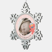Elmo | Eerste Kerstmis baby - Jouw naam toevoegen Tin Sneeuwvlok Ornament (Rechts)