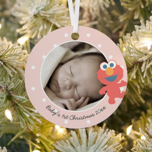 Elmo | Eerste Kerstmis voor de Baby - Voeg je naam Metalen Ornament (Insitu)