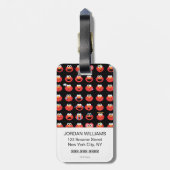 Elmo Emoji Pattern Bagagelabel (Achterkant verticaal)