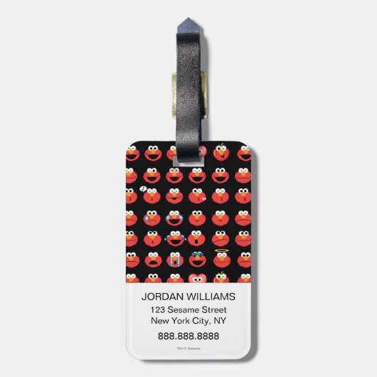 Elmo Emoji Pattern Bagagelabel (Achterkant verticaal)