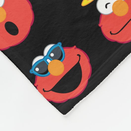 Elmo Emoji Pattern Fleece Deken (Hoek)