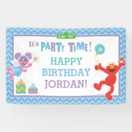 Elmo en Abby Birthday Banner