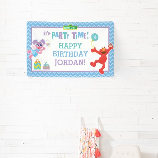 Elmo en Abby Birthday Banner (Insitu)