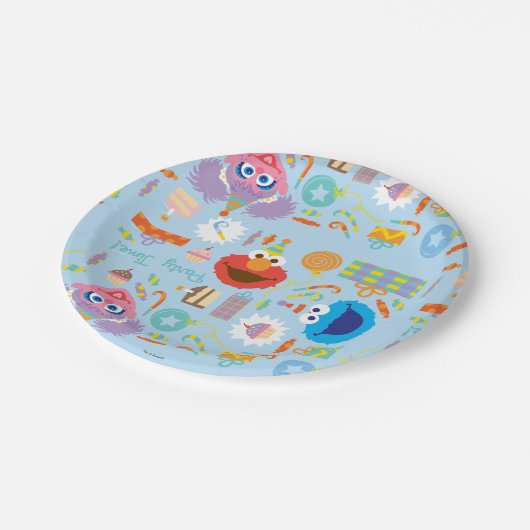 Elmo en Abby Verjaardag Papieren Bordje (Gekanteld)