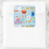 Elmo en Abby Verjaardag Vierkante Sticker (Tas)