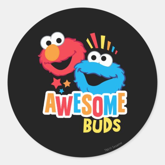 Elmo en Cookie Geweldige Buds Ronde Sticker (Voorkant)