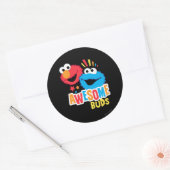 Elmo en Cookie Geweldige Buds Ronde Sticker (Envelop)