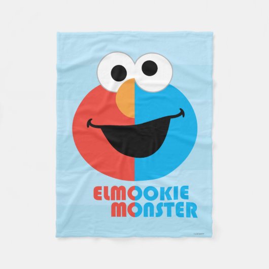 Elmo en Cookie Half Face Fleece Deken (Voorkant)