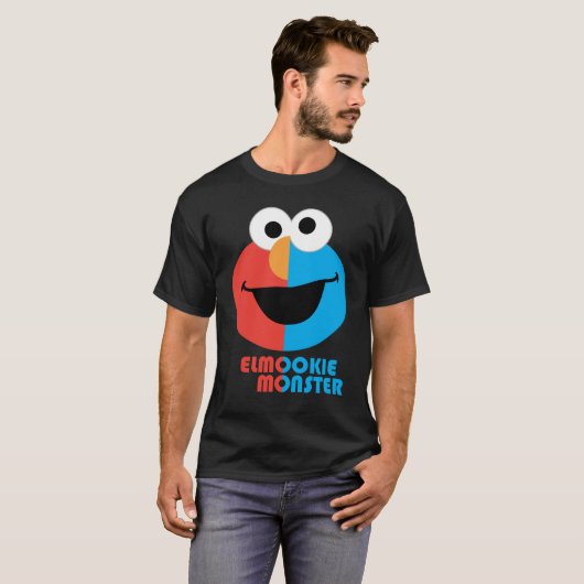 Elmo en Cookie Half Face T-shirt (Voorkant volledig)