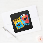 Elmo en Cookie Monster Friends Vierkante Sticker (Envelop)