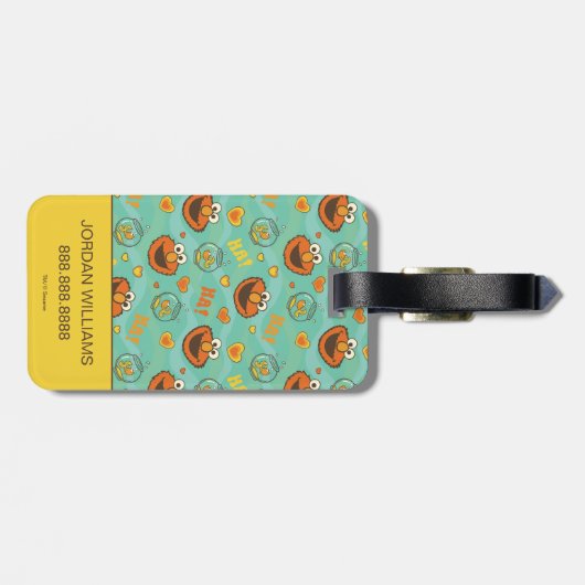 Elmo en Goldfish Pattern Bagagelabel (Achterkant horizontaal)