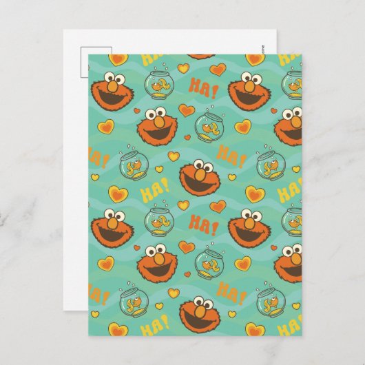 Elmo en Goldfish Pattern Briefkaart (Voorkant / Achterkant)