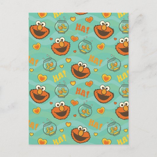 Elmo en Goldfish Pattern Briefkaart (Voorkant)