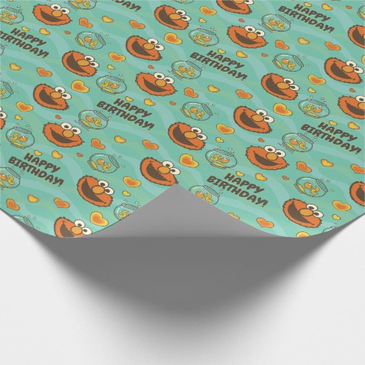 Elmo en Goldfish Pattern Cadeaupapier (Hoek)