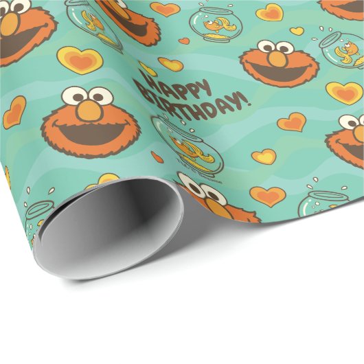 Elmo en Goldfish Pattern Cadeaupapier (Rol Hoek)