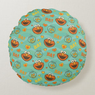 Elmo en Goldfish Pattern Rond Kussen