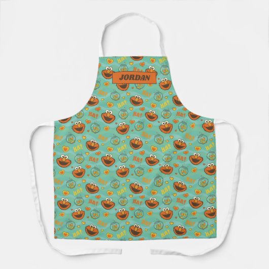 Elmo en Goldfish Pattern Schort (Voorkant)