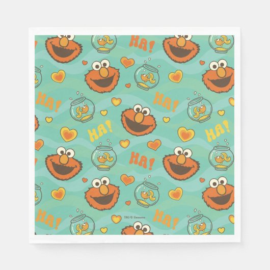 Elmo en Goldfish Pattern Servet (Voorkant)
