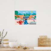 Elmo en Grover | Zoo Scene Poster (Keuken)