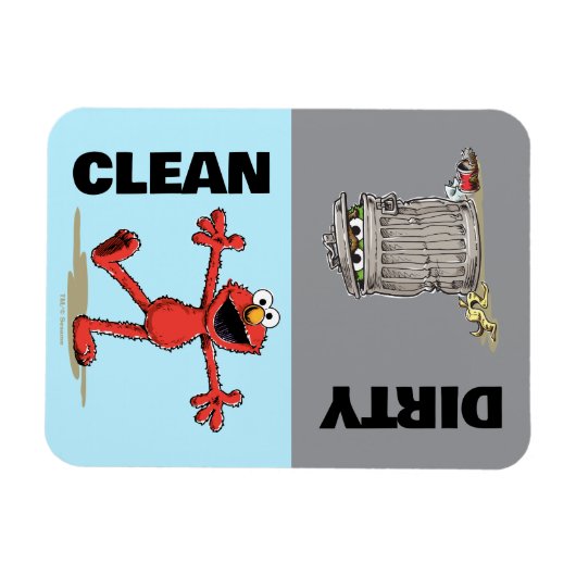 Elmo en Oscar "Schone of vuile" vaatwasser Magneet (Horizontaal)