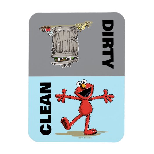 Elmo en Oscar "Schone of vuile" vaatwasser Magneet (Verticaal)