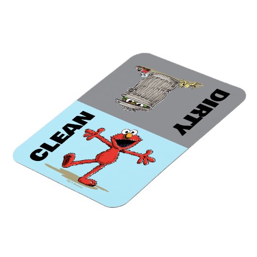 Elmo en Oscar "Schone of vuile" vaatwasser Magneet (Linkerzijde)