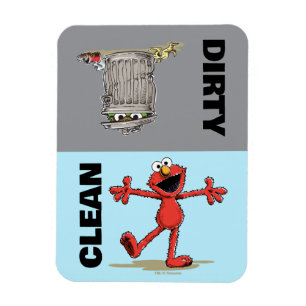Elmo en Oscar "Schoon of Vies" Afwasmachine Magneet