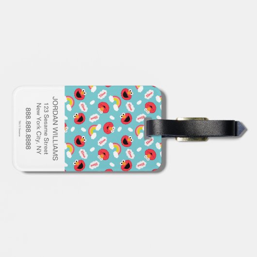 Elmo en Rainbows Pattern Bagagelabel (Achterkant horizontaal)