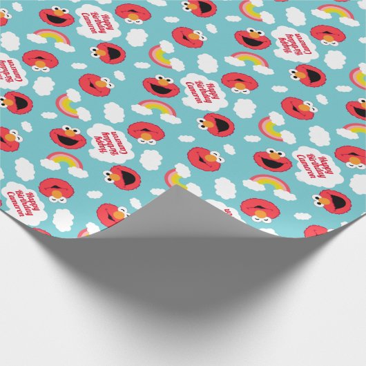 Elmo en Rainbows Pattern Cadeaupapier (Hoek)