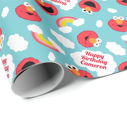 Elmo en Rainbows Pattern Cadeaupapier (Rol Hoek)