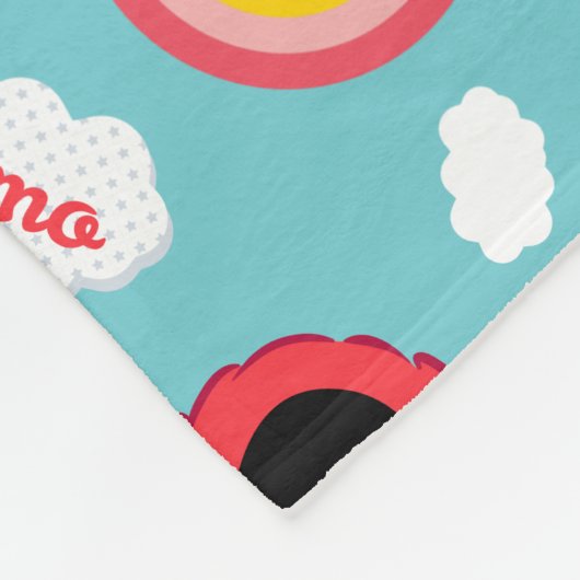 Elmo en Rainbows Pattern Fleece Deken (Hoek)