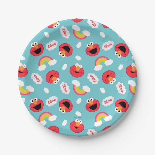 Elmo en Rainbows Pattern Papieren Bordje (Voorkant)