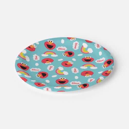 Elmo en Rainbows Pattern Papieren Bordje (Gekanteld)