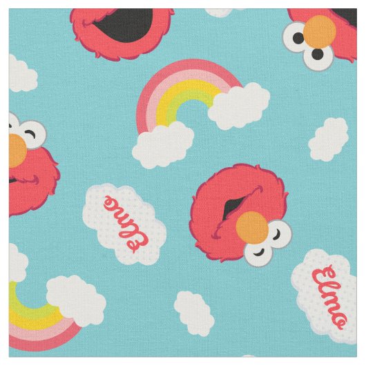 Elmo en Rainbows Pattern Stof (Close Up)