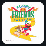 Elmo en Tango | Furry Friends Forever Vierkante Sticker<br><div class="desc">De Nutcracker Starring Elmo & Tango | Deze zoete afbeelding is Elmo en Tango,  Furry Friends Forever.</div>