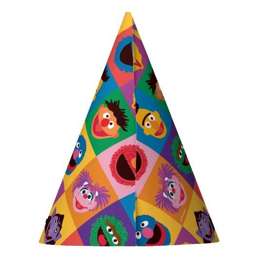 Elmo en vrienden inpakpapier feesthoedjes (Achterkant)