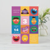 Elmo en vrienden uitnodiging (Staand voorkant)