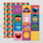 Elmo en vrienden uitnodiging (Voorkant / Achterkant)