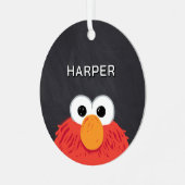 Elmo Face Chalkboard | Customized Name & Photo Metalen Ornament (Voorkant links)
