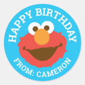 Elmo Face | Happy Birthday Gift Label (Voorkant)