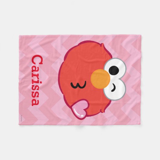 Elmo Face Throwing a Kiss | Jouw namen toevoegen Fleece Deken (Voorkant (Horizontaal))