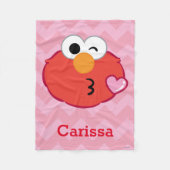 Elmo Face Throwing a Kiss | Jouw namen toevoegen Fleece Deken (Voorkant)