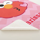 Elmo Face Throwing a Kiss | Jouw namen toevoegen Sherpa Deken (3/4)